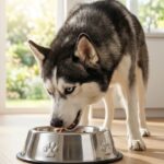 Stainless steel pet bowl with paw print - Large