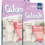 Catonite Anti-Bacterial & Dust Fast Clumping Cat Litter with Fresh Scents Made with Bentonite (10L, Lavender)