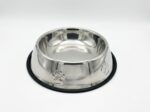 Stainless steel pet bowl with paw print - Large - Image 2