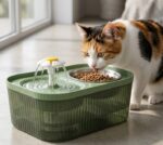 2-in-1 Automatic Pet Water Fountain & Food Bowl