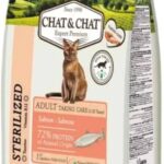 Chat Chat adult sterilised cat dry food with salmon and peas - 900 gm