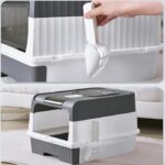 Closed Cat Litter Box with Lid, Drawer, and Scoop - Fully Enclosed Front Entry Top Exit, Anti-Splashing Design for Easy Cleaning - Image 3