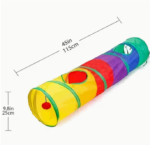 Interactive Tunnel Cat Toy with Straight Through Tunnel & Cat Crossing Aisle - Fabric Hideout for Cats & Kittens - Image 2